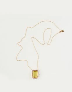 CYNTHIA ROWLEY Lemon Quartz With Amethyst Pendant