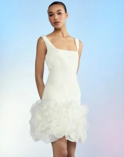 CYNTHIA ROWLEY Kourtney Organza Flower Hem Dress