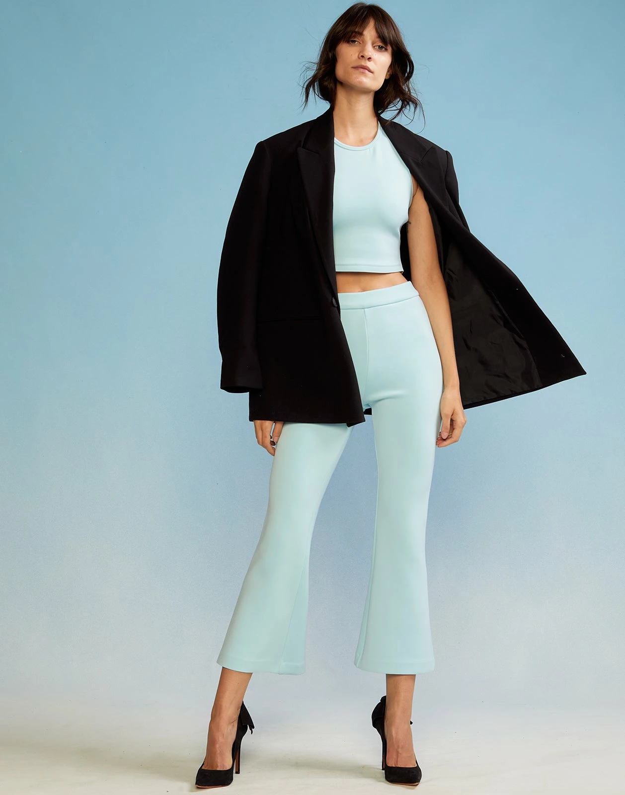 CYNTHIA ROWLEY Bonded Cropped Flare Pant - Image 4