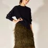 CYNTHIA ROWLEY Midi Feather Skirt