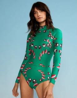 CYNTHIA ROWLEY Vine Floral High Cut Wetsuit