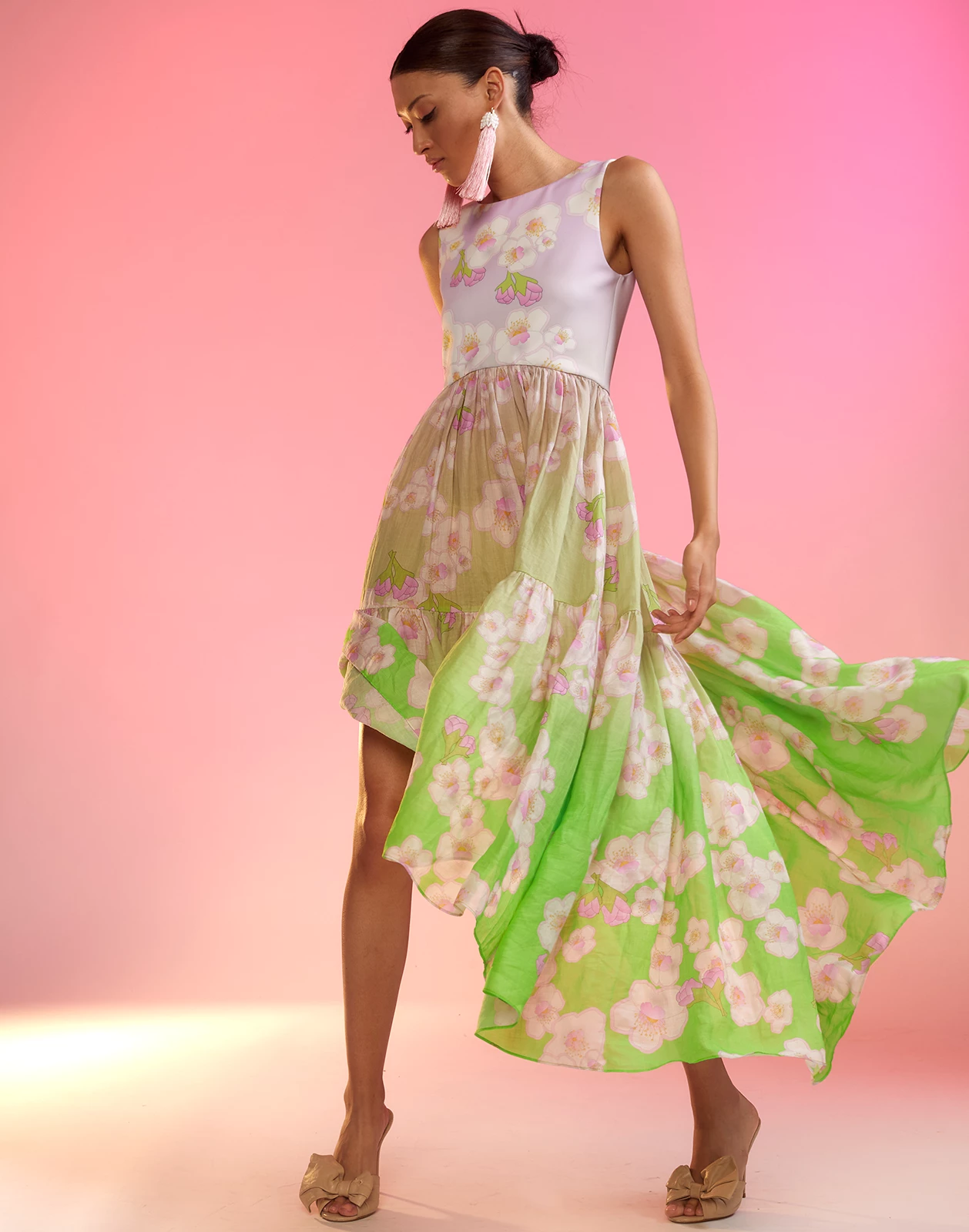 CYNTHIA ROWLEY Ramie Tier Dress - Image 3