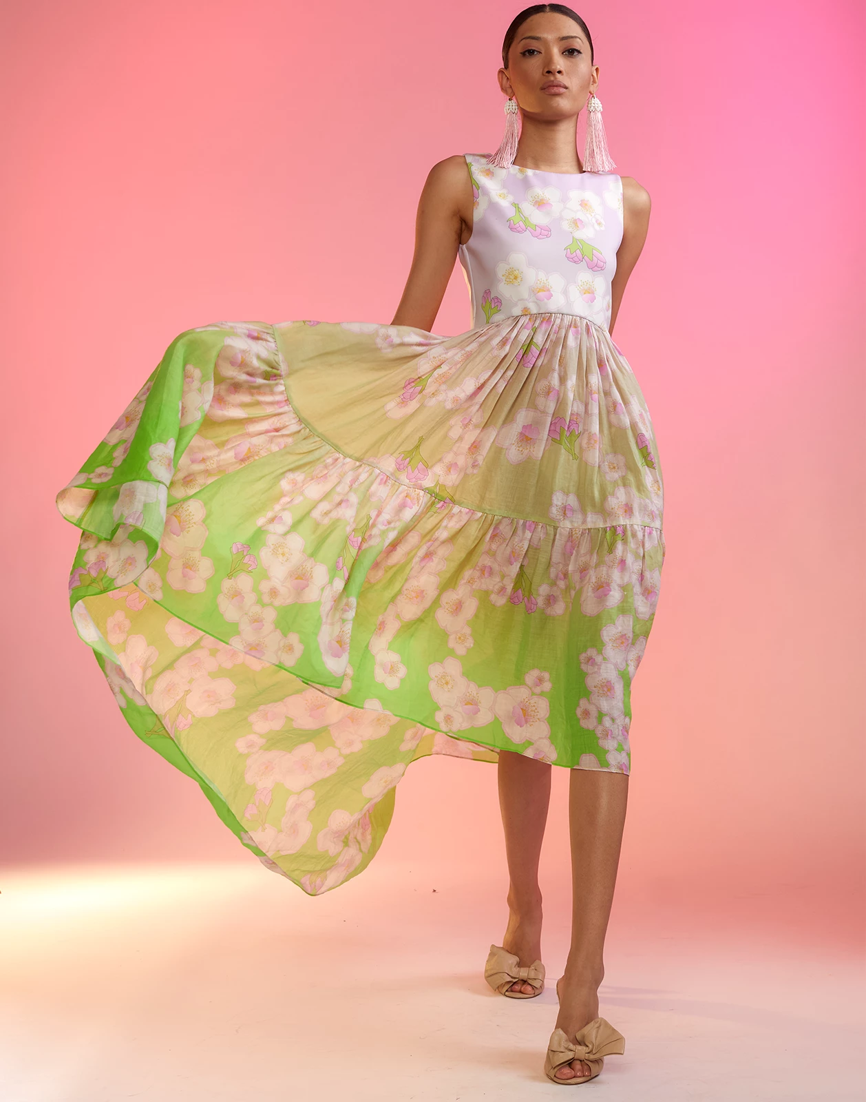 CYNTHIA ROWLEY Ramie Tier Dress - Image 6