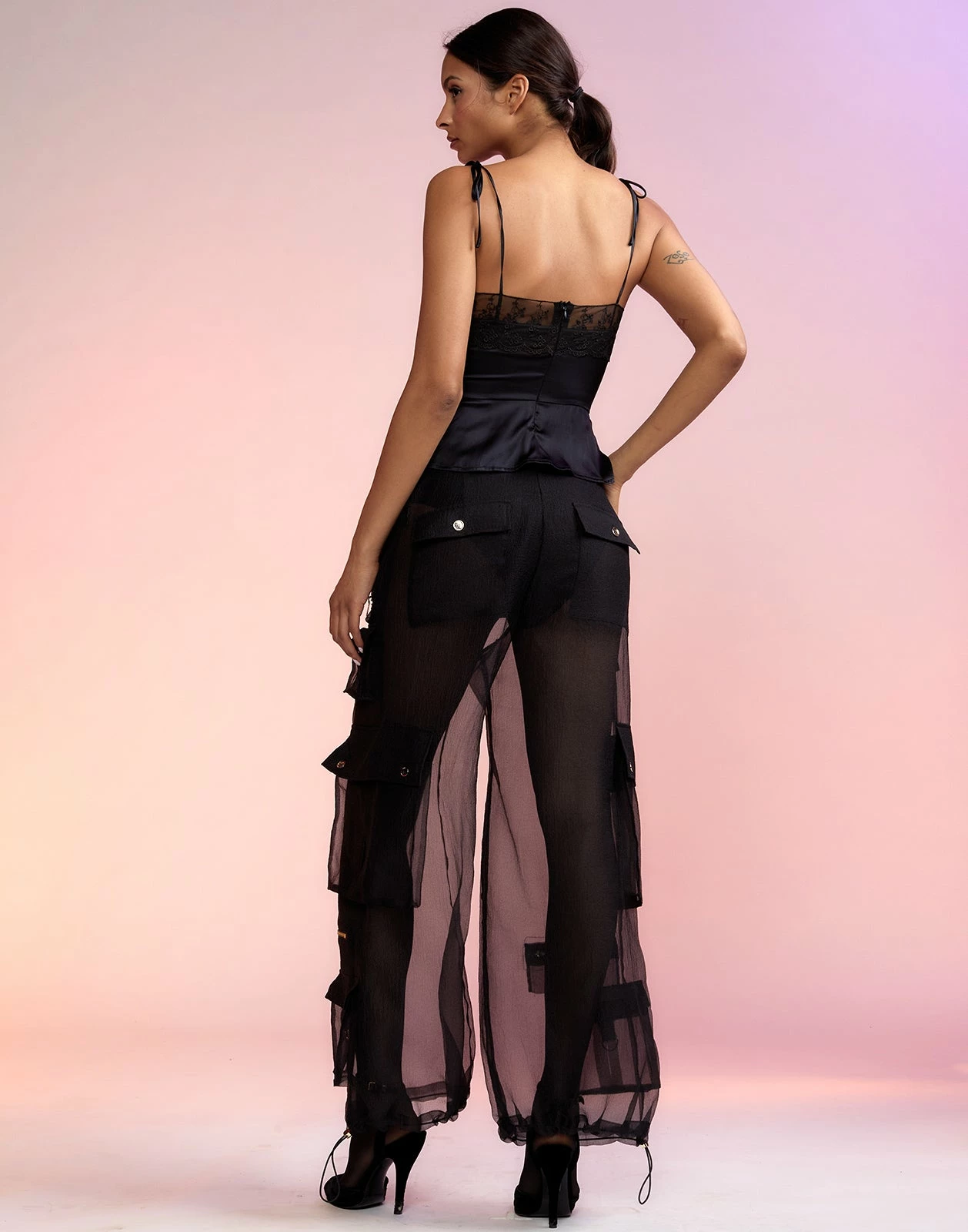 CYNTHIA ROWLEY Organza Cargo Pant - Image 6