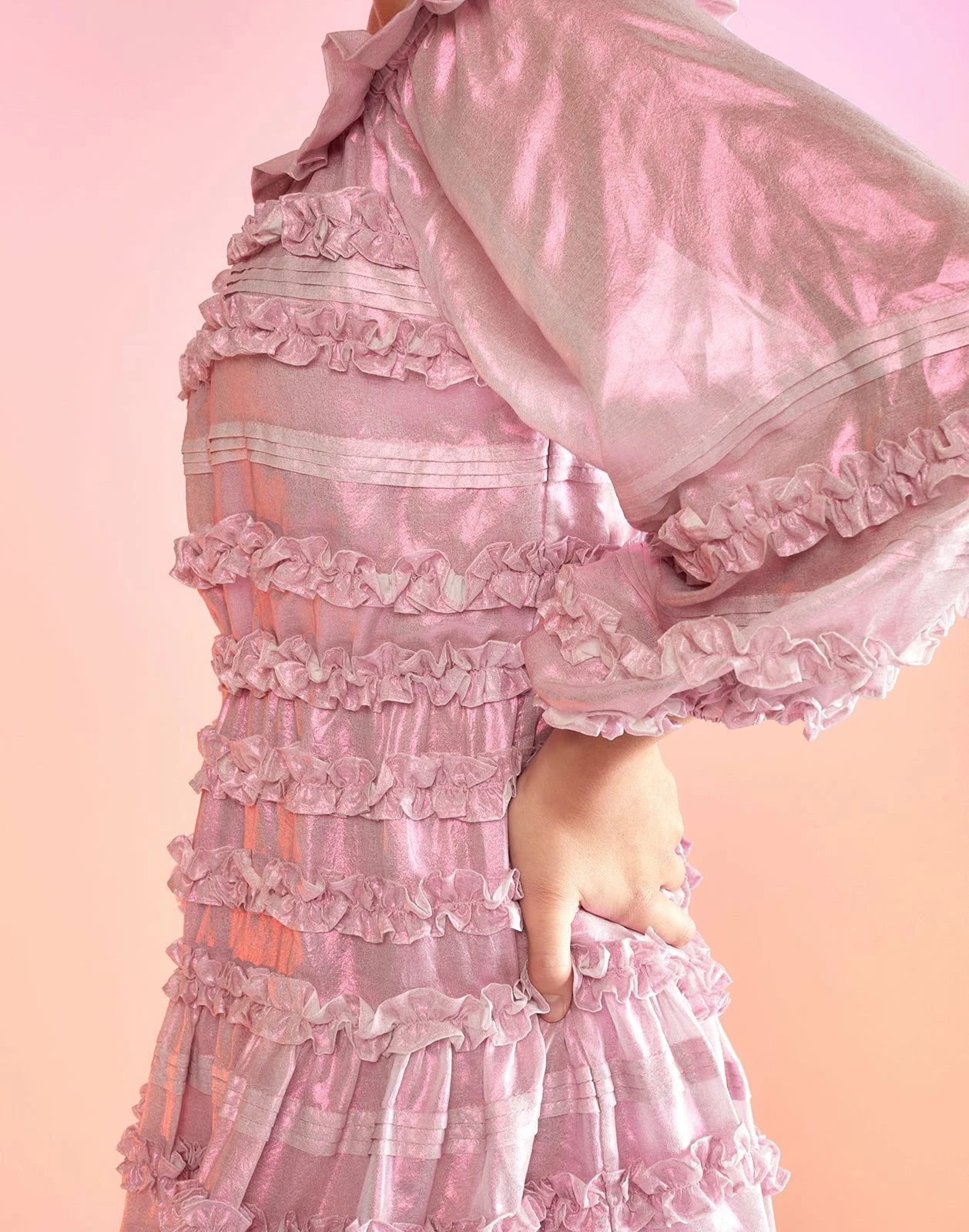 CYNTHIA ROWLEY Ella Foil Metallic Dress - Image 7