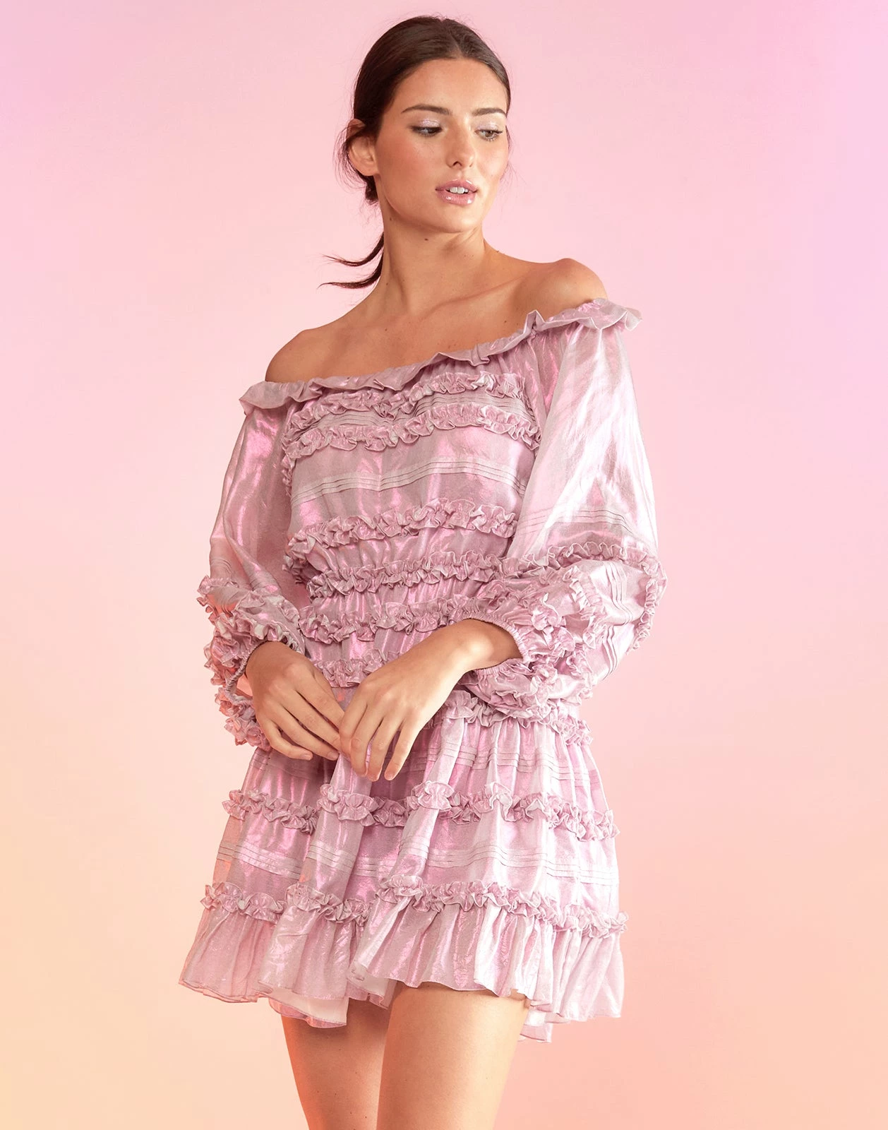 CYNTHIA ROWLEY Ella Foil Metallic Dress - Image 5