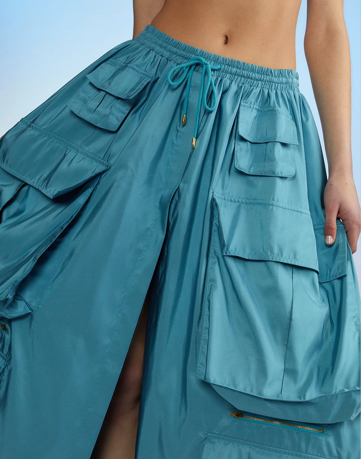 CYNTHIA ROWLEY Taffeta Cargo Skirt - Image 7