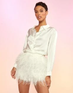 CYNTHIA ROWLEY Feather Skirt